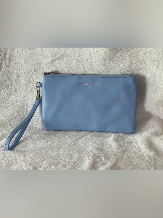 Adrienne Vittadini Handbags - Adrienne Vittadini wristlet clutch light blue like new clean silver zipper